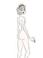 back big_butt coloured embarrassed_nude_female fanart female grey_hair humanisation light_hair light_skin mm murder_drones nsfw nude_female thin_figure v_(murder_drones) // 768x1024 // 135KB