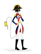 2025 april_2025 coloured cosplay fanart full_body grey_hair male mm murder_drones n_(murder_drones) napoleon robot sfw smiling thin_figure uniform // 1143x1524 // 182KB